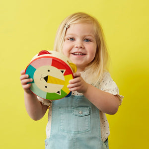 Kaleidoscope Wooden Lion Tambourine