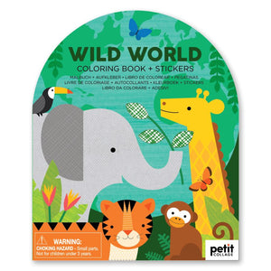 Coloring Book With Stickers: Wild World