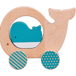 Wooden Push Along Whale Toy