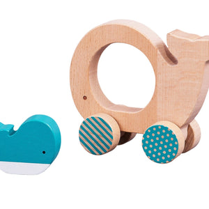 Wooden Push Along Whale Toy