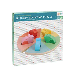 Nursery Counting Puzzle: Five Little Speckled Frogs