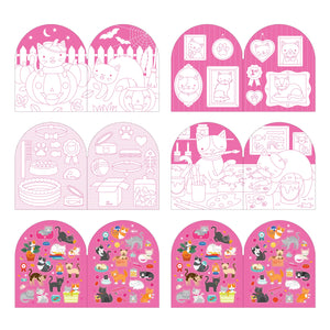 Cats Coloring Book + Stickers