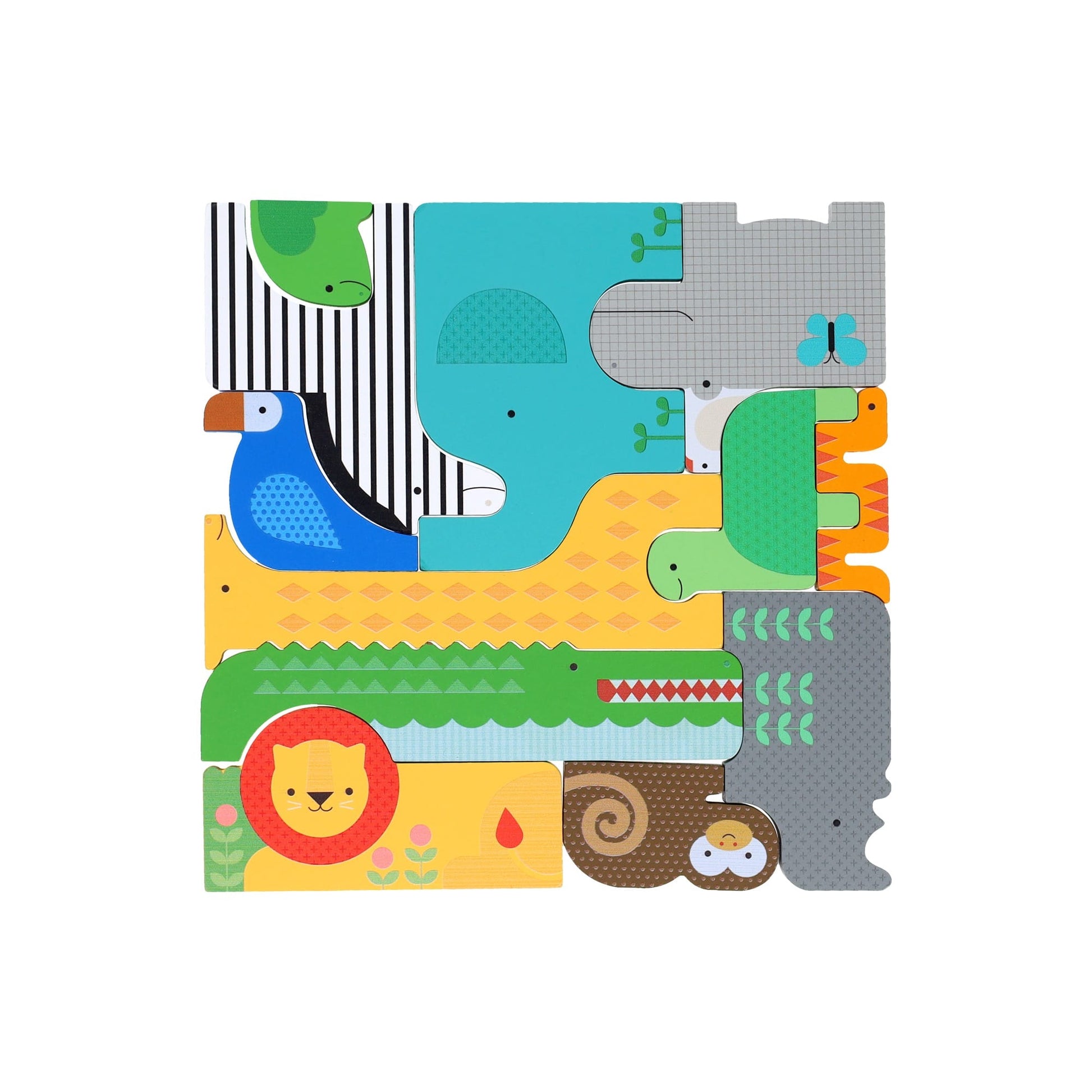 Wooden Puzzle + Play Shaped Safari Animals