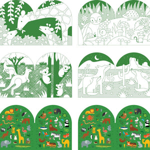 Coloring Book With Stickers: Wild World